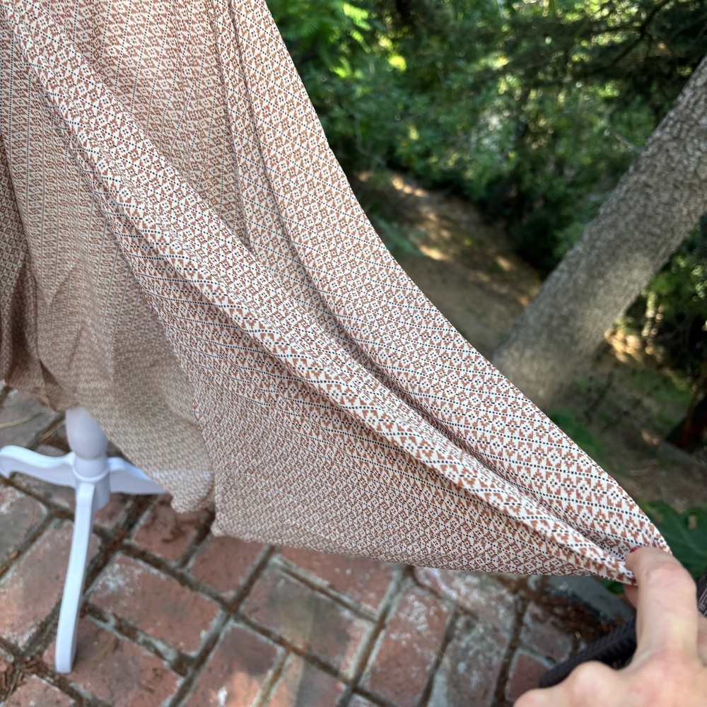 RODEBJER Tan & Black Silk Drapey Sleeveless Dress - Picture 3 of 10